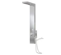 vidaXL Sistema de Panel de Ducha Torre Aseo Cuarto de Baño Inodoro Alcachofa Cascada Chorros de Masaje Termostato Moderno Acero Inoxidable Cuadrado