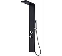 vidaXL Sistema de Panel de Ducha Multifuncional Moderno Aluminio Negro Mate