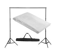 vidaXL Sistema de Soporte de telón Fondo 300x300 cm Blanco