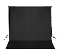 vidaXL Sistema de Soporte Fondo de Fotografía Negro 600x300 cm Apoyo de Telón