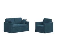 vidaXL Sofá 2 pcs Azul