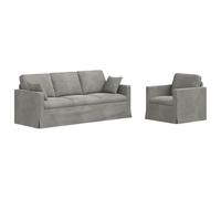 vidaXL Sofá 2 pcs Gris Claro