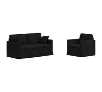 vidaXL Sofá 2 pcs Negro 158 x 78 x 80 cm Terciopelo, Sala de Estar, Forma Rectangular, diseño Moderno, Materiales duraderos, características ergonómicas para Comodidad y Estilo en Cualquier Espacio