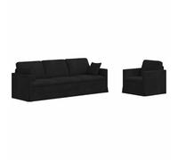 vidaXL Sofá 2 pcs Negro 228 x 78 x 80 cm Terciopelo, Sala de Estar, Forma Rectangular, diseño Moderno, Materiales duraderos, características ergonómicas para Comodidad y Estilo en Cualquier Espacio