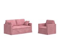 vidaXL Sofá 2 pcs Rosa