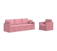 vidaXL Sofá 2 pcs Rosa 228 x 78 x 80 cm Terciopelo, Sala de Estar, Forma Rectangular, diseño Moderno, Materiales duraderos, características ergonómicas para Comodidad y Estilo en Cualquier Espacio