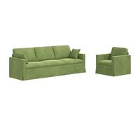 vidaXL Sofá 2 pcs Verde Claro 228 x 78 x 80 cm Terciopelo, Sala de Estar, Forma Rectangular, diseño Moderno, Materiales duraderos, características ergonómicas para Comodidad y Estilo en Cualquier ESP