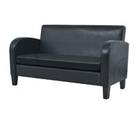 Sofá 2 Plazas Cuero Artificial Negro 139 X 70 X 76 Cm Vidaxl
