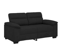 vidaxl Sofá de 2 plazas, tela negra, estilo moderno, para sala de estar/oficina, 160 cm de ancho, poliéster duradero con marco de madera/metal