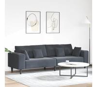 vidaXL Sofá Gris Oscuro 250 x 77 x 76 cm Terciopelo, Sofá de Sala, Muebles Modernos, Asientos Cómodos, Estructura de Contrachapado, Cojín de Espuma, Diseño Estiloso