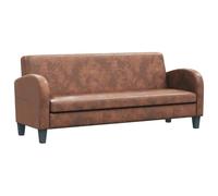 Sofá De 3 Plazas De Ante Sintético Marrón 183 X 70 X 76 Cm Vidaxl
