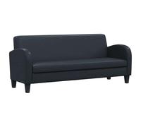 vidaXL Sofá 3 Plazas Cuero Artificial Negro Asiento Silla Sillón Mueble Salón