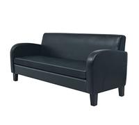 Sofá 3 Plazas Cuero Artificial Negro 183 X 70 X 76 Cm Vidaxl