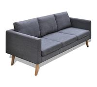 vidaXL Sofá 3 plazas Tela Gris Oscuro