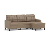 vidaXL Sofá 3 plazas y taburete – Cuero sintético Capuchino 180 cm
