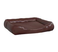 Vidaxl sofá acolchado de cuero marrón para mascotas