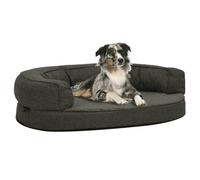 Vidaxl sofá acolchado ovalado con cojín gris oscuro para perros