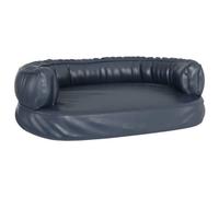 Vidaxl sofá acolchado rectangular azul oscuro para preros