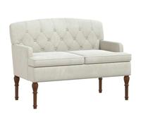 vidaXL Sofá Amoroso con Botones Acolchados Crema 111 x 65 x 79 cm, Sofá tapizado con reposabrazos, Respaldo Firme, Asiento de Terciopelo, Patas torneadas, cómodo y Resistente