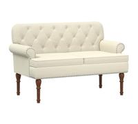vidaXL Sofá Amoroso con Botones Acolchados Crema 120 x 65 x 77 cm,