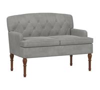 vidaXL Sofá Amoroso con Botones Acolchados Gris Claro 111 x 65 x 79 cm, Sofá tapizado con reposabrazos, Respaldo Firme, Asiento de Terciopelo, Patas torneadas, cómodo y Resistente