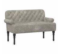 vidaXL Sofá Amoroso con Botones Acolchados Gris Claro 120 x 65 x 78 cm,
