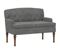 vidaXL Sofá Amoroso con Botones Acolchados Gris Oscuro Terciopelo, Sofá tapizado con reposabrazos, Respaldo Firme, Asiento de Terciopelo, Patas torneadas, cómodo y Resistente