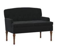 vidaXL Sofá Amoroso con Botones Acolchados Negro 111 x 65 x 79 cm, Sofá tapizado con reposabrazos, Respaldo Firme, Asiento de Terciopelo, Patas torneadas, cómodo y Resistente