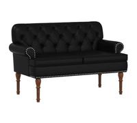 vidaXL Sofá Amoroso con Botones Acolchados Negro 120 x 65 x 77 cm,