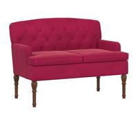 vidaXL Sofá Amoroso con Botones Acolchados Rojo Vino 111 x 65 x 79 cm, Sofá tapizado con reposabrazos, Respaldo Firme, Asiento de Terciopelo, Patas torneadas, cómodo y Resistente