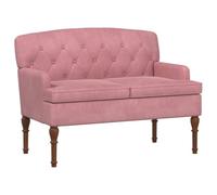 vidaXL Sofá Amoroso con Botones Acolchados Rosa 111 x 65 x 79 cm, Sofá tapizado con reposabrazos, Respaldo Firme, Asiento de Terciopelo, Patas torneadas, cómodo y Resistente