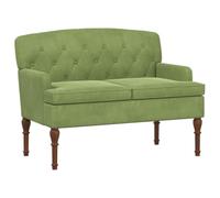 vidaXL Sofá Amoroso con Botones Acolchados Verde Claro Terciopelo, Sofá tapizado con reposabrazos, Respaldo Firme, Asiento de Terciopelo, Patas torneadas, cómodo y Resistente