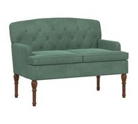 vidaXL Sofá Amoroso con Botones Acolchados Verde Mar 111 x 65 x 79 cm, Sofá tapizado con reposabrazos, Respaldo Firme, Asiento de Terciopelo, Patas torneadas, cómodo y Resistente