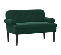 vidaXL Sofá Amoroso con Botones Acolchados Verde Oscuro Terciopelo,