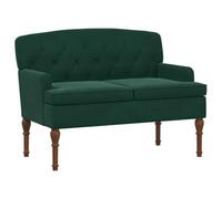 vidaXL Sofá Amoroso con Botones Acolchados Verde Oscuro Terciopelo, Sofá tapizado con reposabrazos, Respaldo Firme, Asiento de Terciopelo, Patas torneadas, cómodo y Resistente