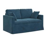 vidaXL Sofá Azul 138 x 78 x 80 cm Terciopelo, Sala, Sofá Moderno, Diseño Ergonómico, Asientos de Terciopelo, Sofá Seccional Modular, Familiar Contemporáneo