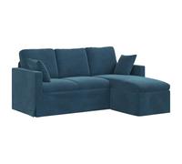 vidaXL Sofá Azul 198 x 134 x 80 cm Terciopelo, Sofá para Sala, sofá Modular Moderno, Asiento ergonómico, loveseat de Terciopelo, diseño Duradero y Elegante