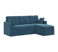 vidaXL Sofá Azul 198 x 134 x 80 cm Terciopelo, Sofá para Sala, sofá Modular Moderno, Asiento ergonómico, loveseat de Terciopelo, diseño Duradero y Elegante
