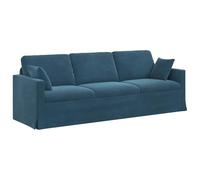 vidaXL Sofá Azul 228 x 78 x 80 cm Terciopelo, Sala, Sofá Moderno, Diseño Ergonómico, Asientos de Terciopelo, Sofá Seccional Modular, Familiar Contemporáneo