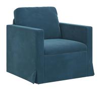 vidaXL Sofá Azul 78 x 78 x 80 cm Terciopelo, Sala, Sofá Moderno, Diseño Ergonómico, Asientos de Terciopelo, Sofá Seccional Modular, Familiar Contemporáneo