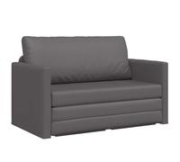 vidaXL Sofá Cama Gris 2 en 1, Loveseat de Cuero Sintético, Diseño Compacto y Moderno, Muebles de Interior, Asiento Rectangular, Elegante y Cómodo para el Hogar, Oficina, Sala de Estar, Gaming, Lectu