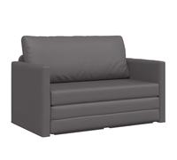 vidaXL Sofá Cama Gris 2 en 1, Loveseat de Cuero Sintético, Diseño Compacto y Moderno, Muebles de Interior, Asiento Rectangular, Elegante y Cómodo para el Hogar, Oficina, Sala de Estar, Gaming, Lectu