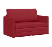 vidaXL Sofá de Suelo Cama 2-en-1 Rojo Vino 124x71x78 cm Cuero Artificial