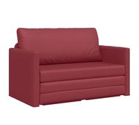 vidaXL Sofá de Suelo Cama 2-en-1 Rojo Vino 124x71x78 cm Cuero Artificial