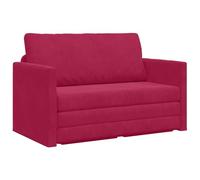 vidaXL Sofá Cama 2 en 1 en Terciopelo Rojo Vino. Moderno y cómodo, 3 Personas. Ideal para tu Sala de Estar o salón. Fácil de cuidar, es un Mueble Rectangular contemporáneo de Tela para