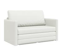 vidaXL Sofá Cama 124 x 71 x 78 cm Cuero Artificial | Asientos muy cómodos para relajarse, Se convierte en cama fácilmente, El acabado blanco destaca y mejora tu decoración