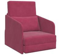 vidaXL Sofá Cama 2 en 1 Color Vino, con reposabrazos Ajustables. Compacto, de Terciopelo y súper cómodo. Ideal para la Sala de Estar o el Dormitorio. Una Silla Moderna con Asientos cómodos y Cojines