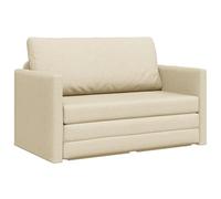 vidaXL Sofá Cama 2 en 1 Crema 124 x 71 x 78 cm - Mueble de Tela Cómodo Loveseat Compacto para Dos en Salas de Estar Modernas, Tapizado Resistente a Manchas, Ideal para Espacios Pequeños