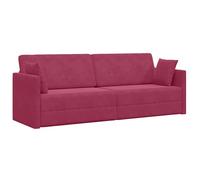 vidaXL Sofá Cama 2 en 1 de Terciopelo Rojo Vino, Moderno y para 3 Personas. Mide 213 x 144 x 60 cm. Tiene Fundas de cojín Que se Pueden Quitar, Sala de Estar. Es un sofá contemporán