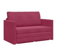 vidaXL Sofá Cama 2 en 1 en Terciopelo Rojo Vino. Moderno y cómodo, 3 Personas. Ideal para tu Sala de Estar o salón. Fácil de cuidar, es un Mueble Rectangular contemporáneo de Tela para